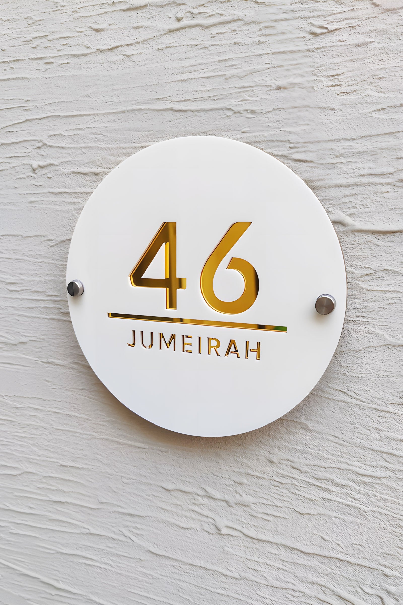 Contemporary Door Sign - Customizable Round Acrylic Nameplate