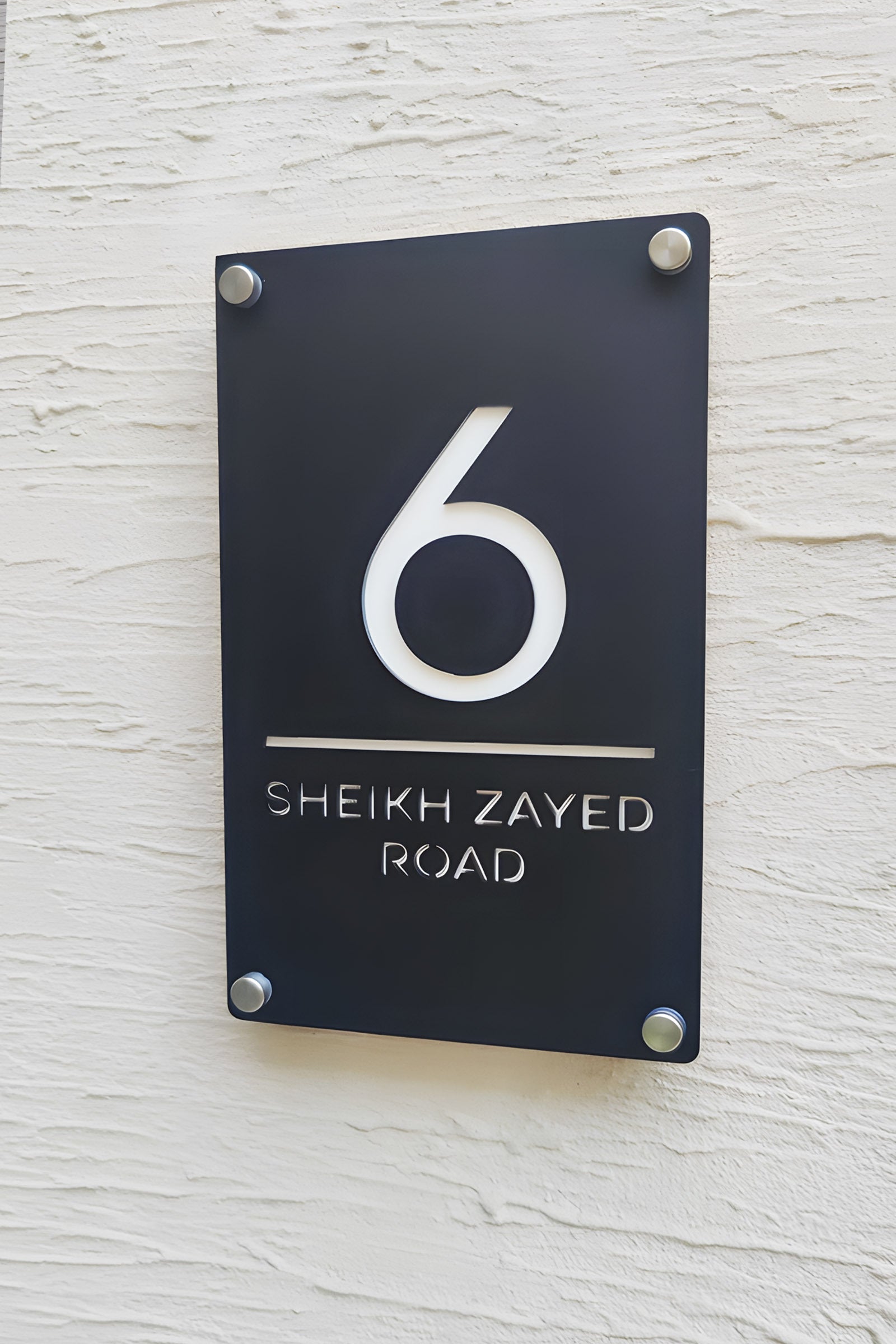 Durable Matte Finish Acrylic House Number Plate