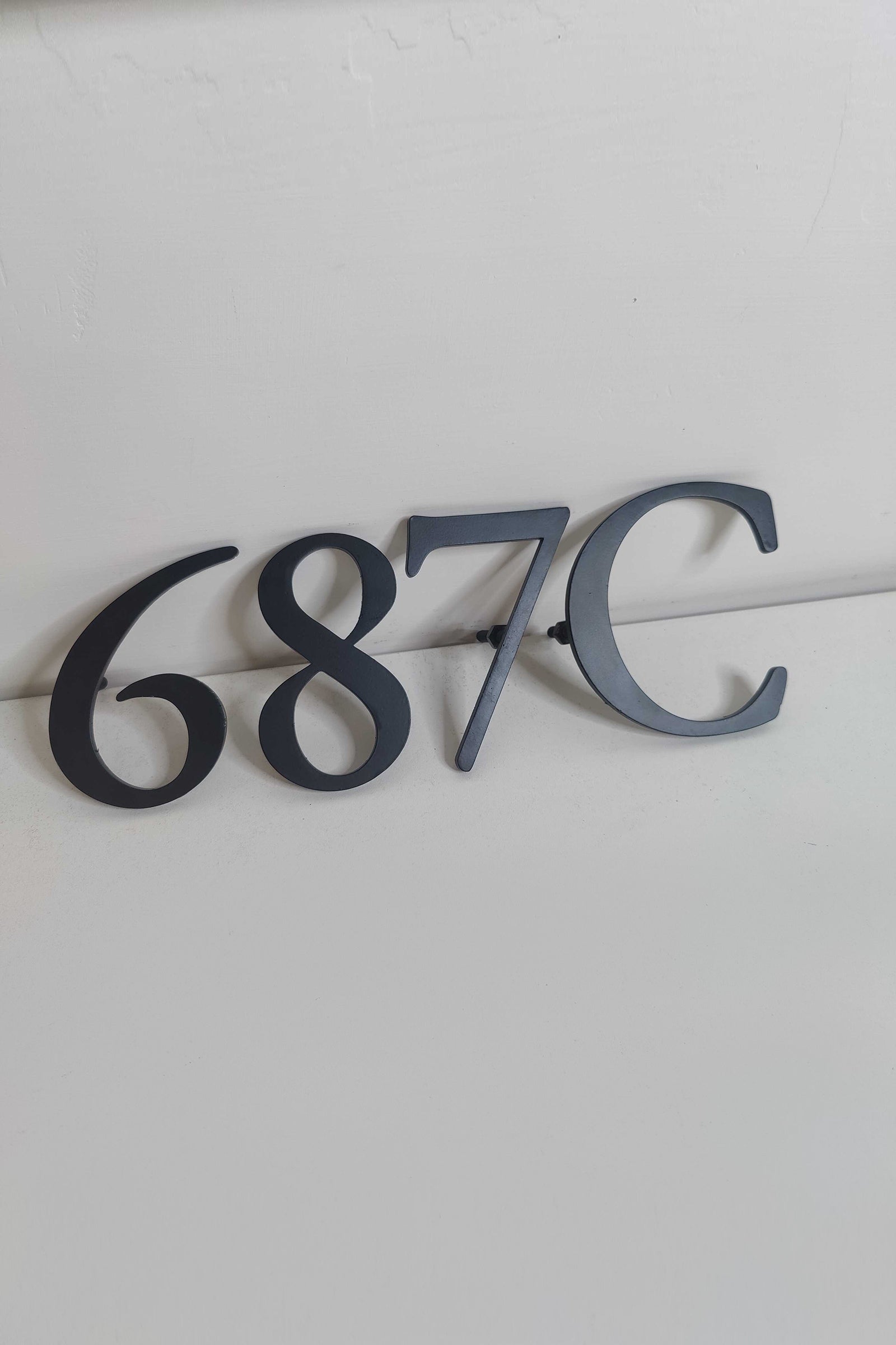 Minimalist Black Metal 2D Numbers - Customizable Door/Wall Signage