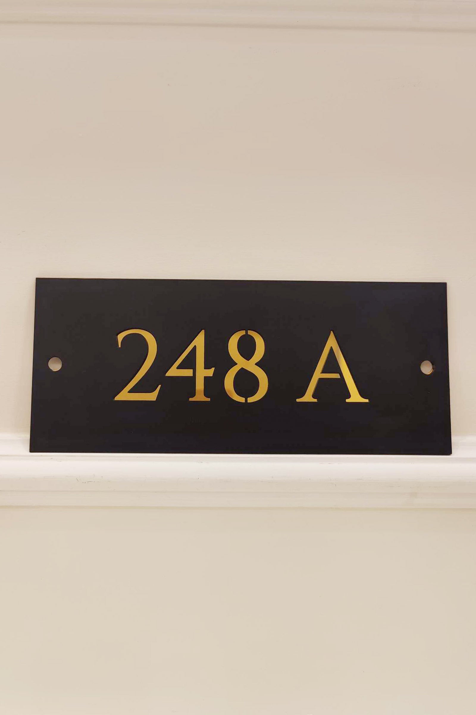 Sleek Matte Black House Sign - Custom Rectangular Metal Plaque