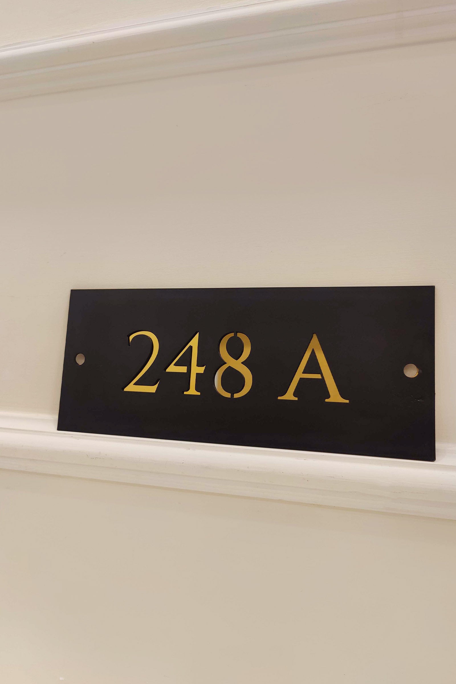 Sleek Matte Black House Sign - Custom Rectangular Metal Plaque