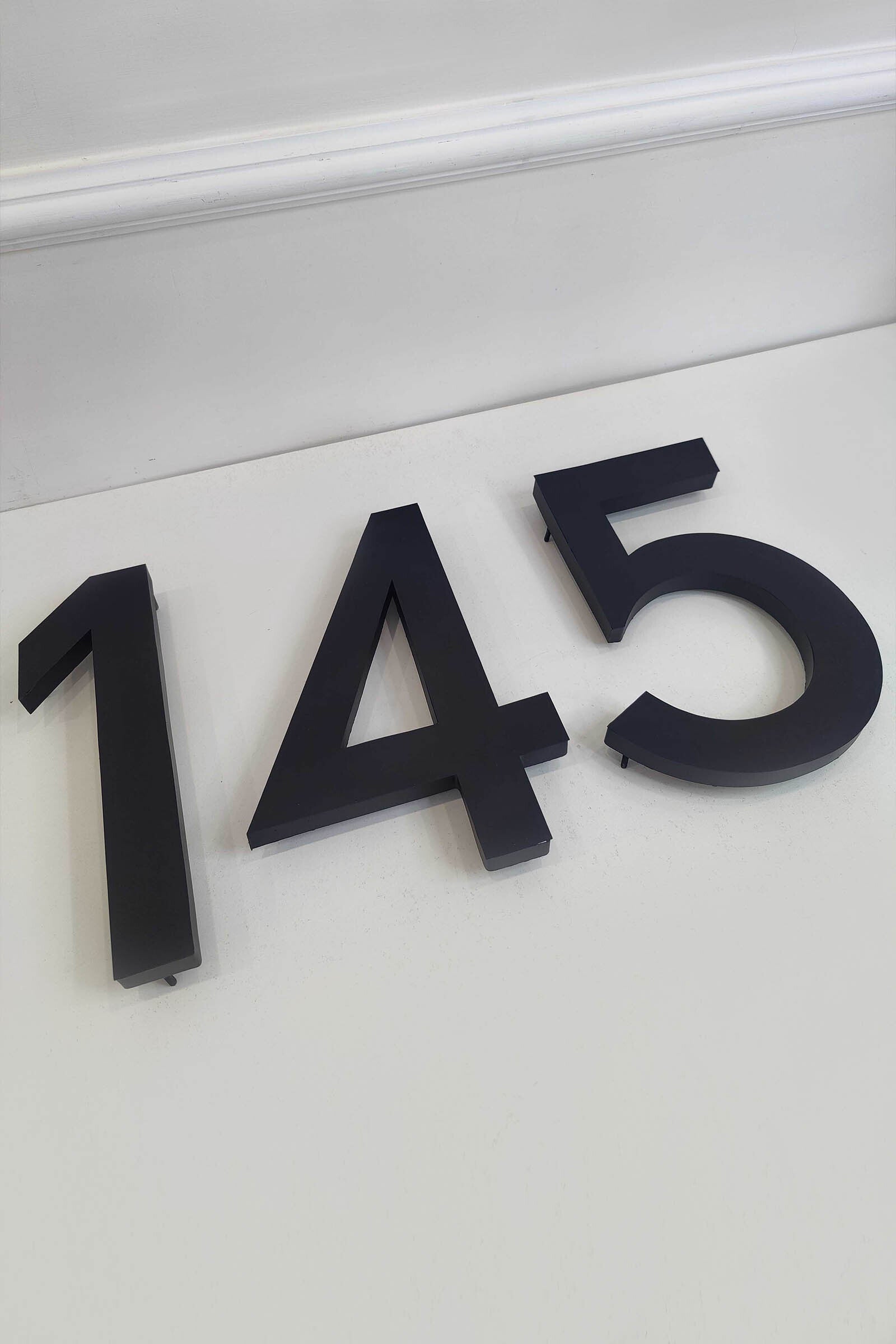 3D Matte Black House Numbers - Premium Metal Address Sign