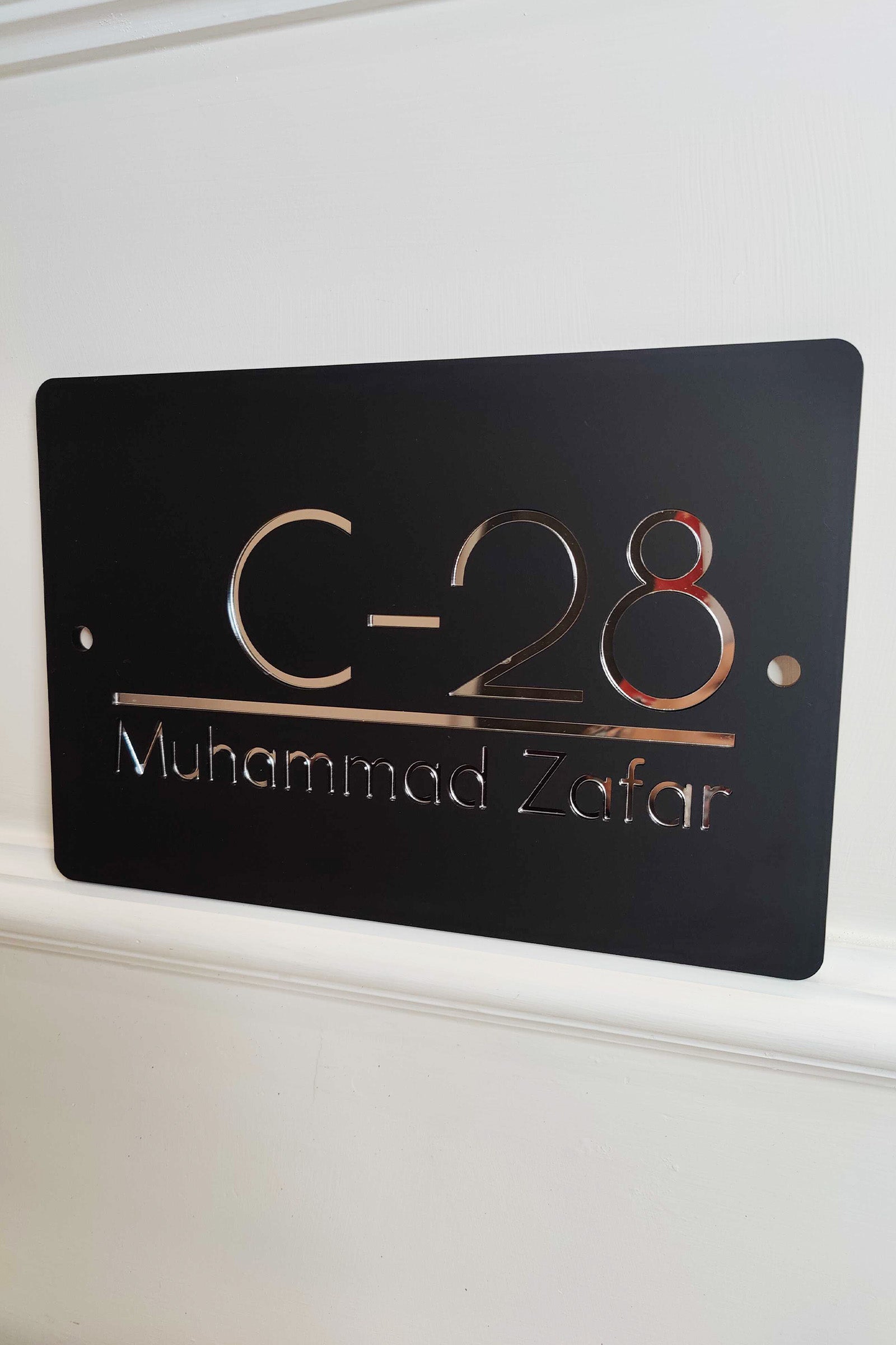 Modern Dual Tone Acrylic Sign - Custom Matte Finish Office/House Plaque