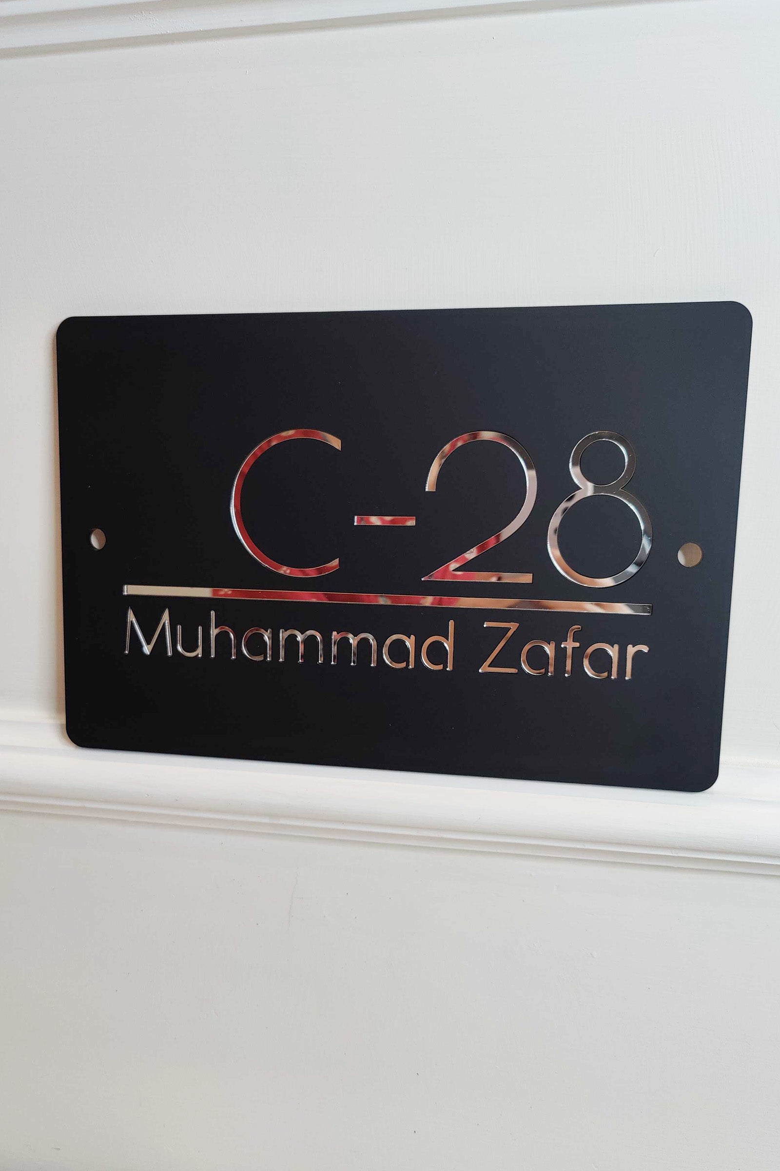 Modern Dual Tone Acrylic Sign - Custom Matte Finish Office/House Plaque
