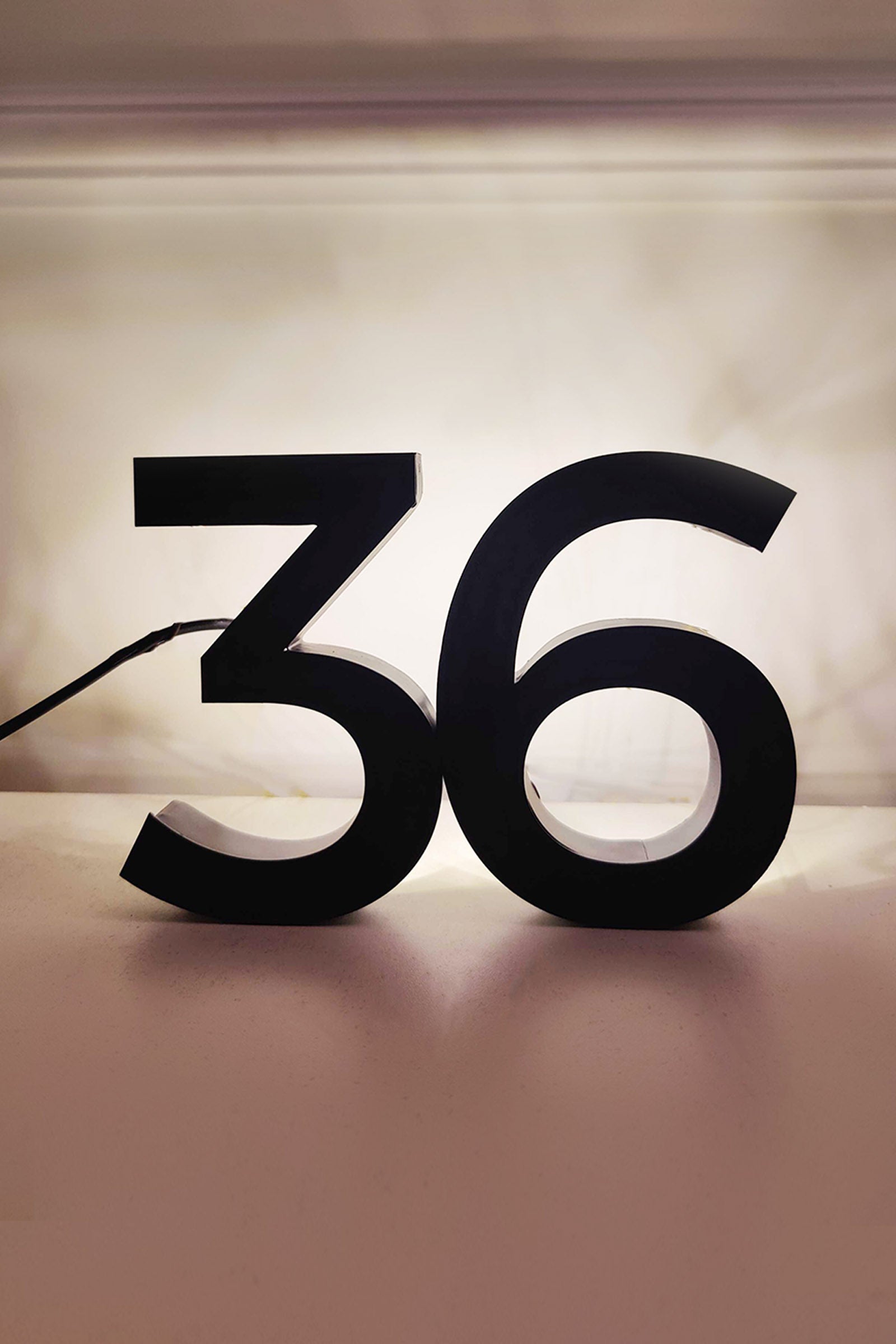 Illuminated 3D House Numbers - LED Backlit Metal Address Sign