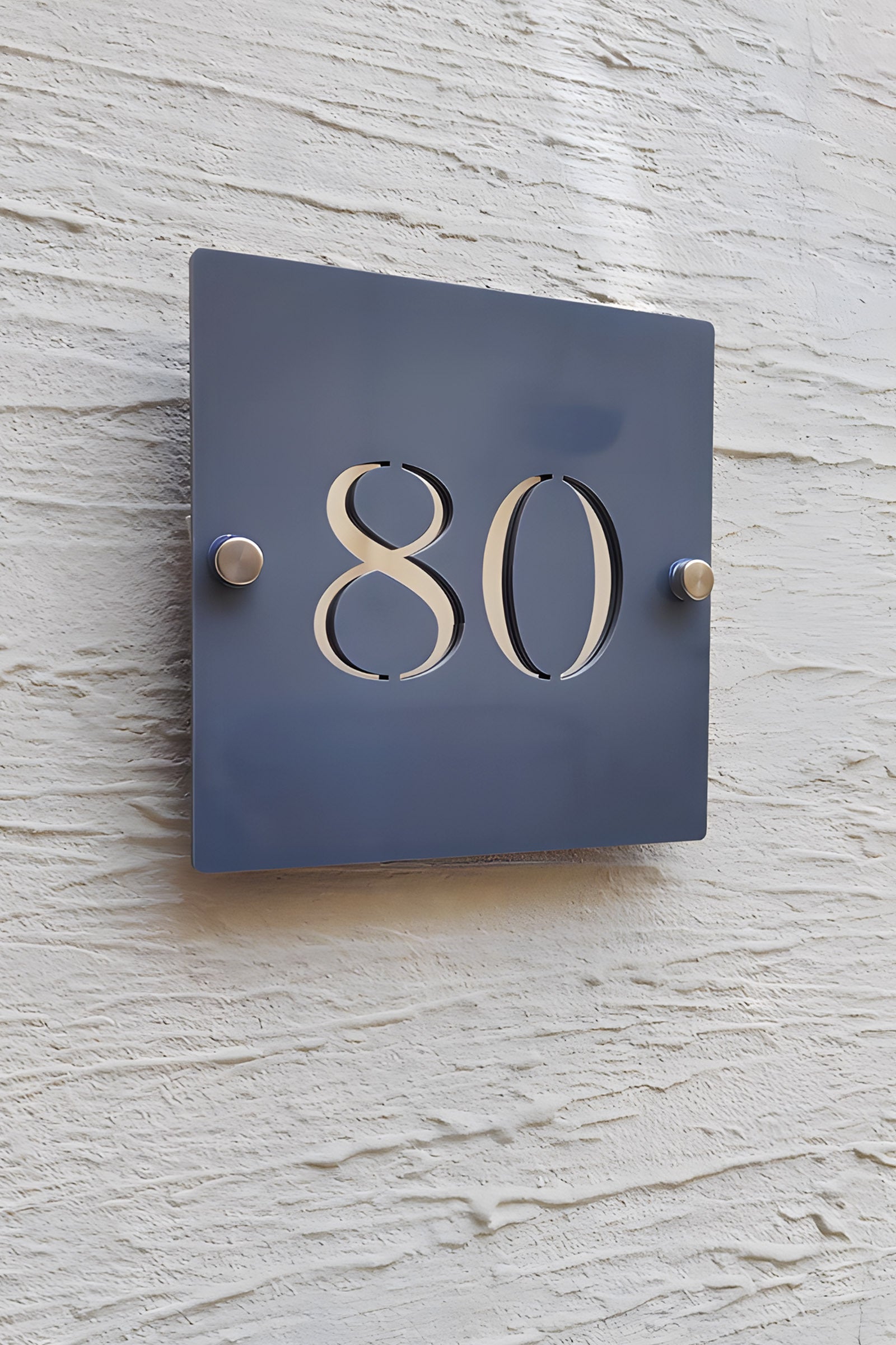 Modern Square Acrylic Address Sign - House Number Plaque