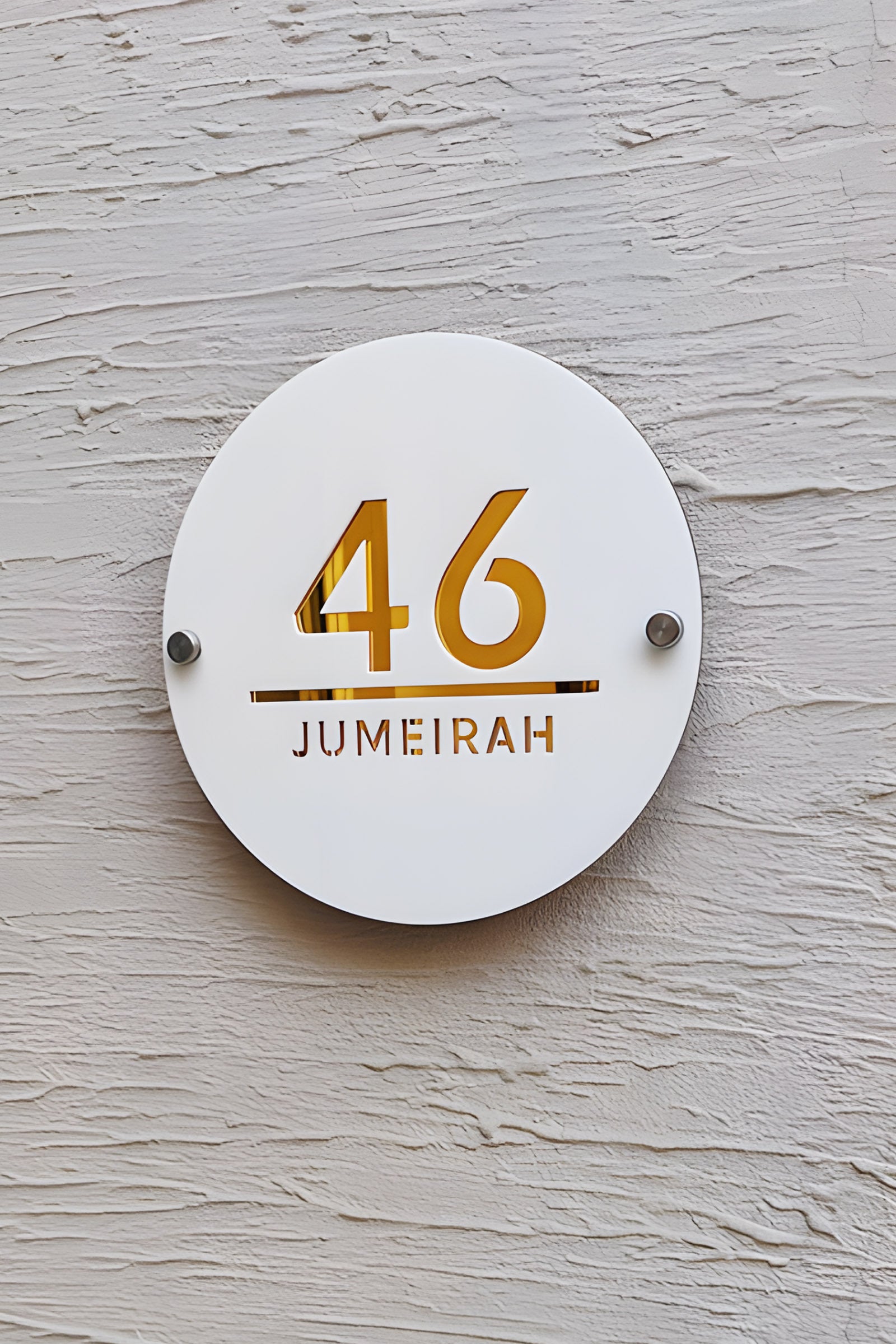 Contemporary Door Sign - Customizable Round Acrylic Nameplate