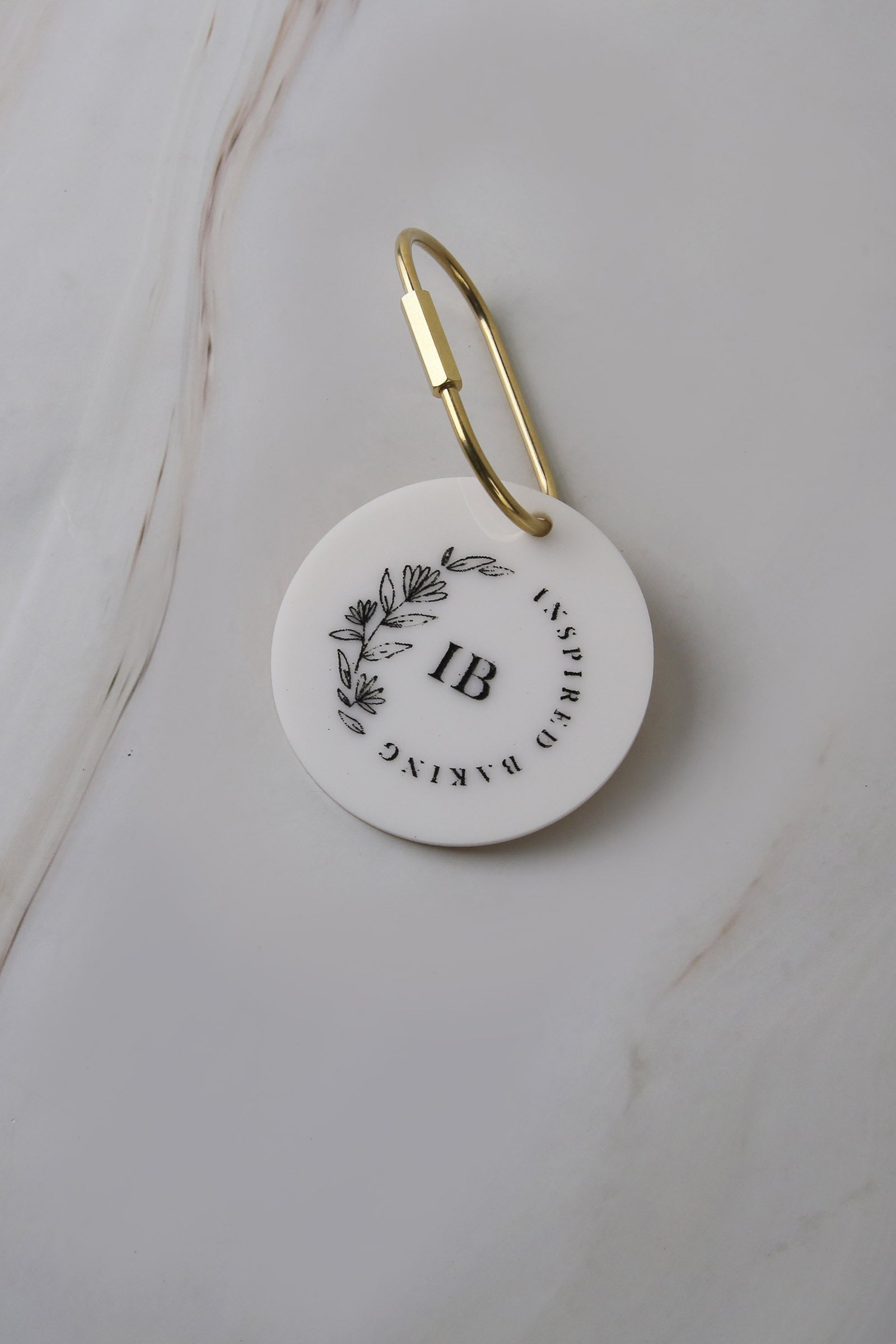 Luxury Brass Keychain - Custom Business Logo & Text Engraved