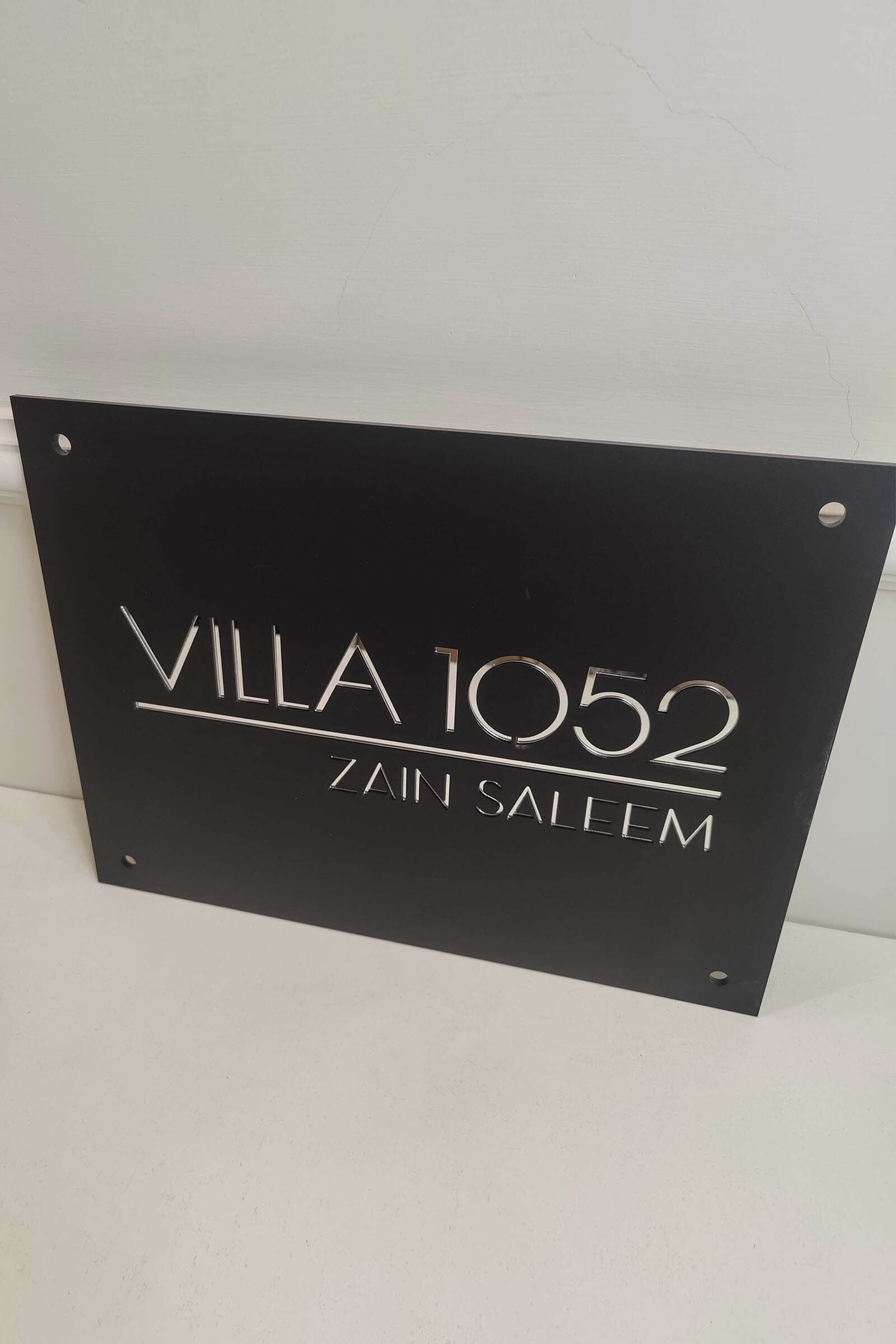 Modern Dual Tone Acrylic Sign - Custom Matte Finish Office/House Plaque