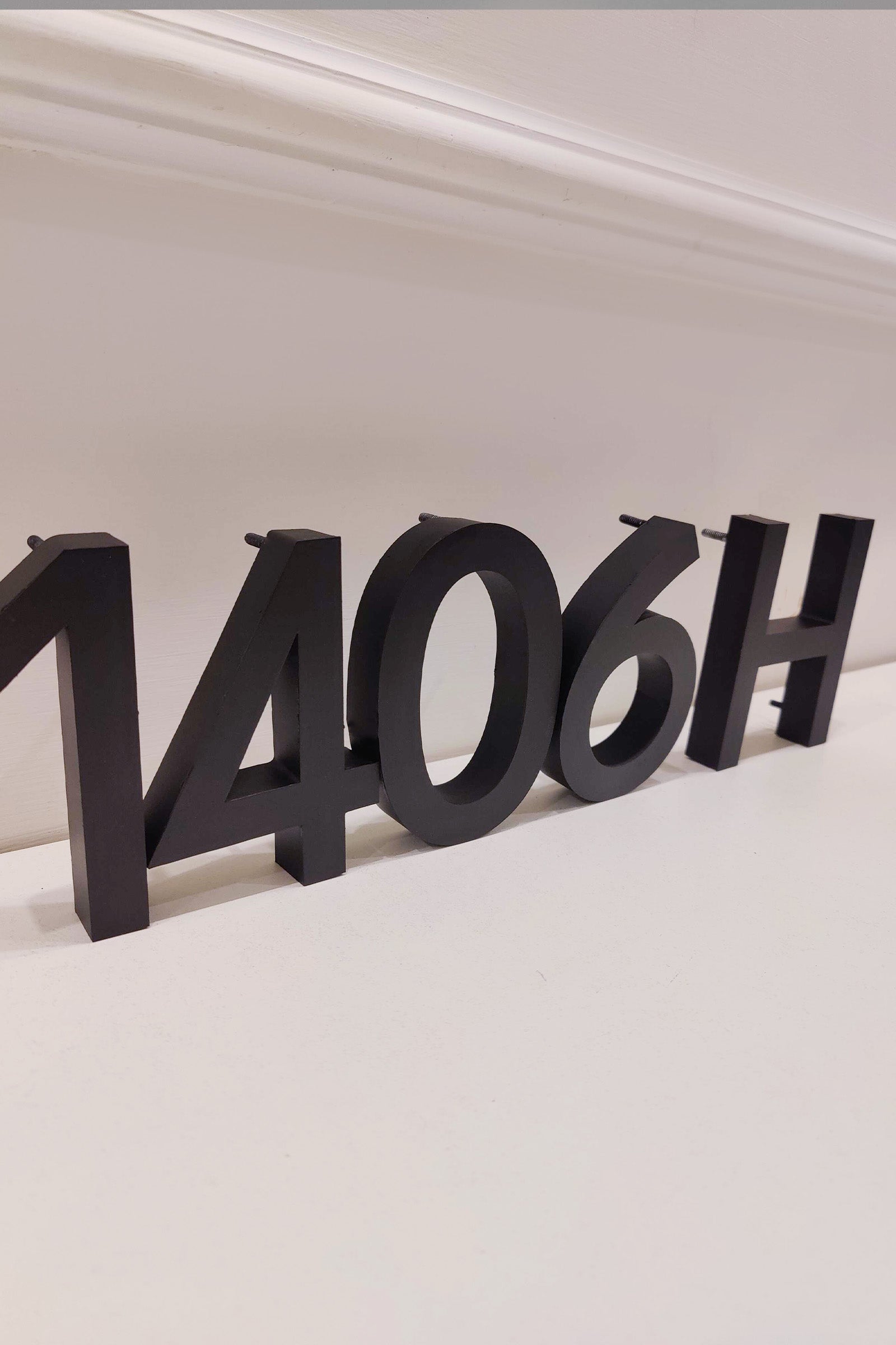 3D Matte Black House Numbers - Premium Metal Address Sign