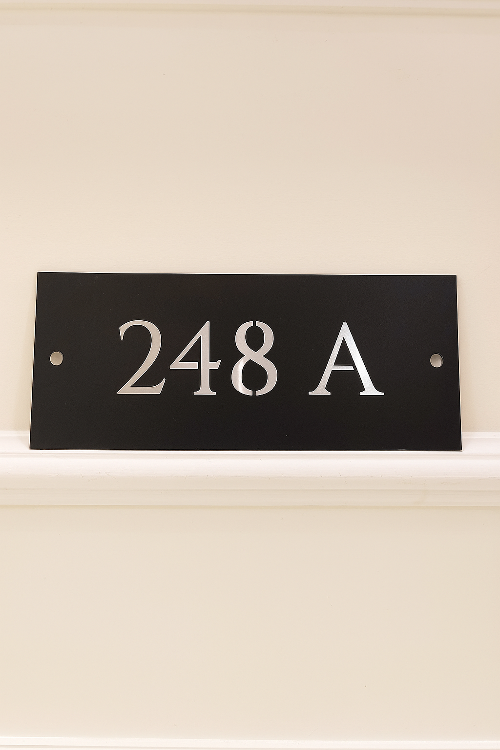 Sleek Matte Black House Sign - Custom Rectangular Metal Plaque
