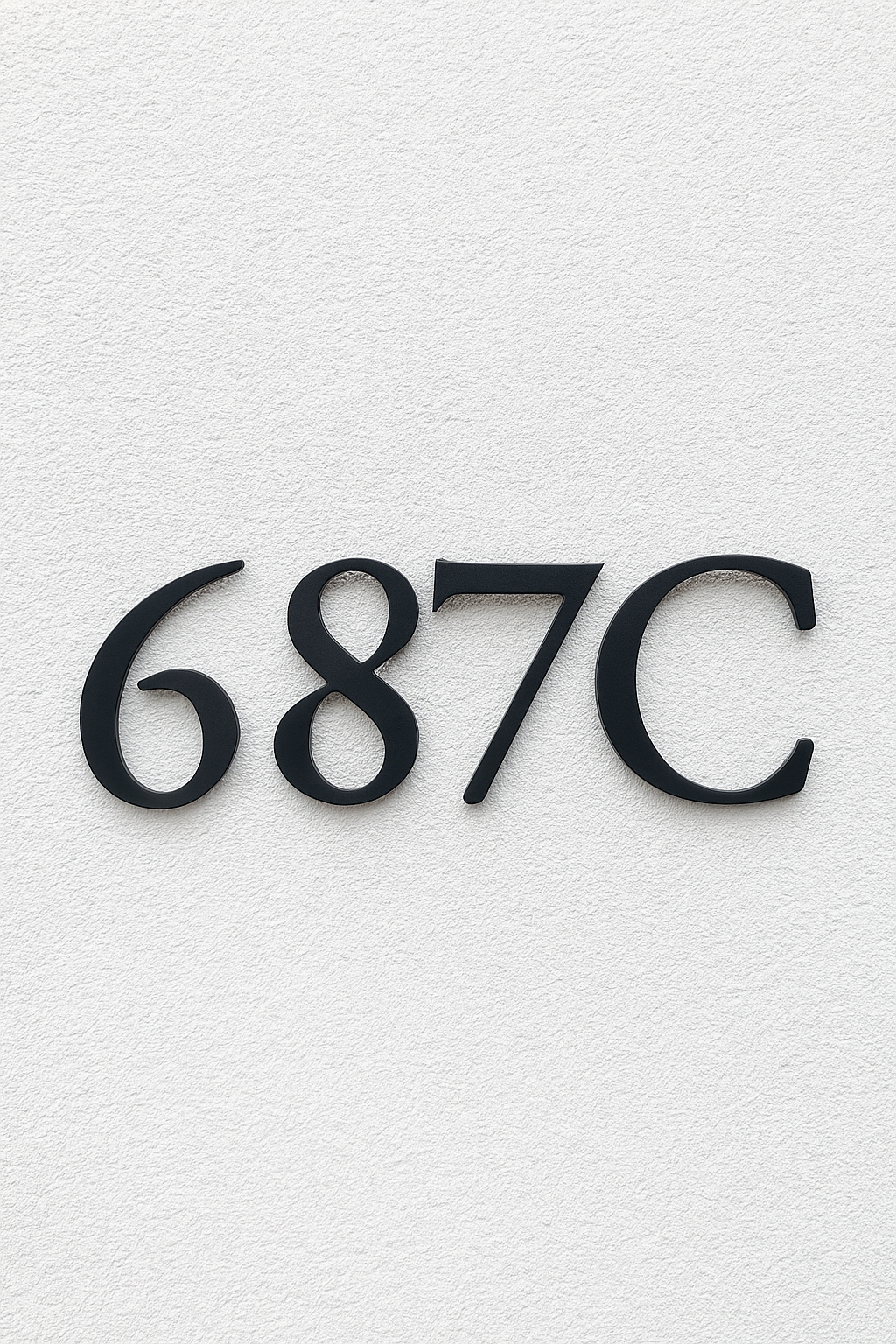 Minimalist Black Metal 2D Numbers - Customizable Door/Wall Signage
